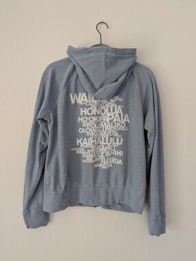 James Perse Hawaii Vintage French Terry Zip Up Hoodie Sweatshirt